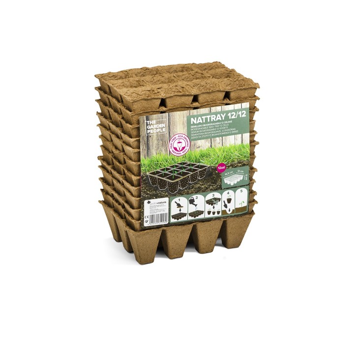 Sementeiras 12 células de fibra natural (12u) | EntreSementes