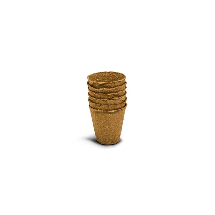 Vasos redondos de fibra natural Ø6cm (6u) | EntreSementes