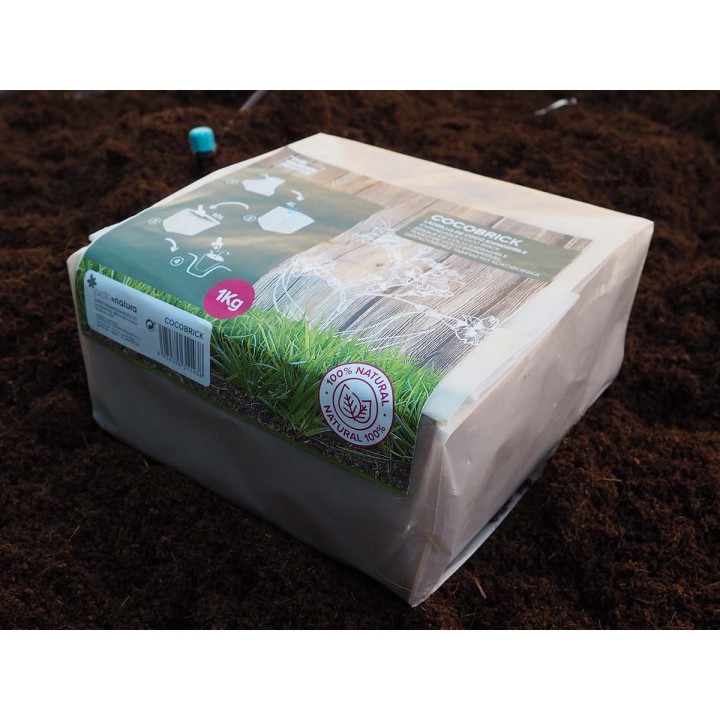 Bloco de fibra de coco expansível de 1kg | EntreSementes