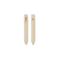 Etiquetas de bambu, ilustração de cenoura (6uds)
