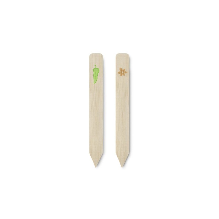 Etiquetas de bambu, ilustração de pimento (6uds)