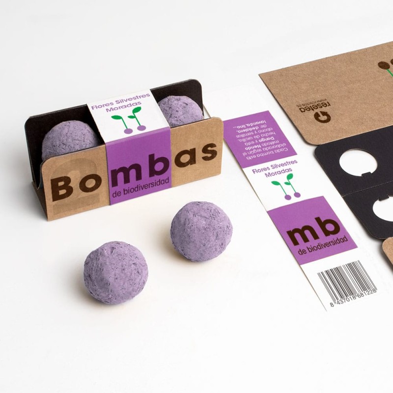 Bombas de Biodiversidade (Flores Silvestres Roxas) | Sementes