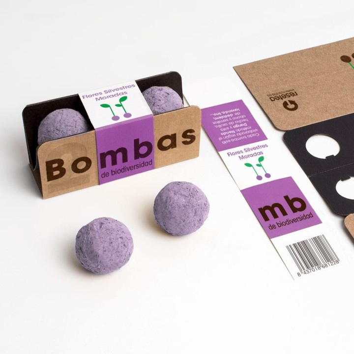 Bombas de Biodiversidade (Flores Silvestres Roxas) | Sementes