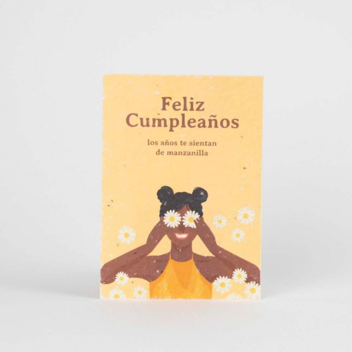 Cartão postal plantável - Feliz cumpleaños