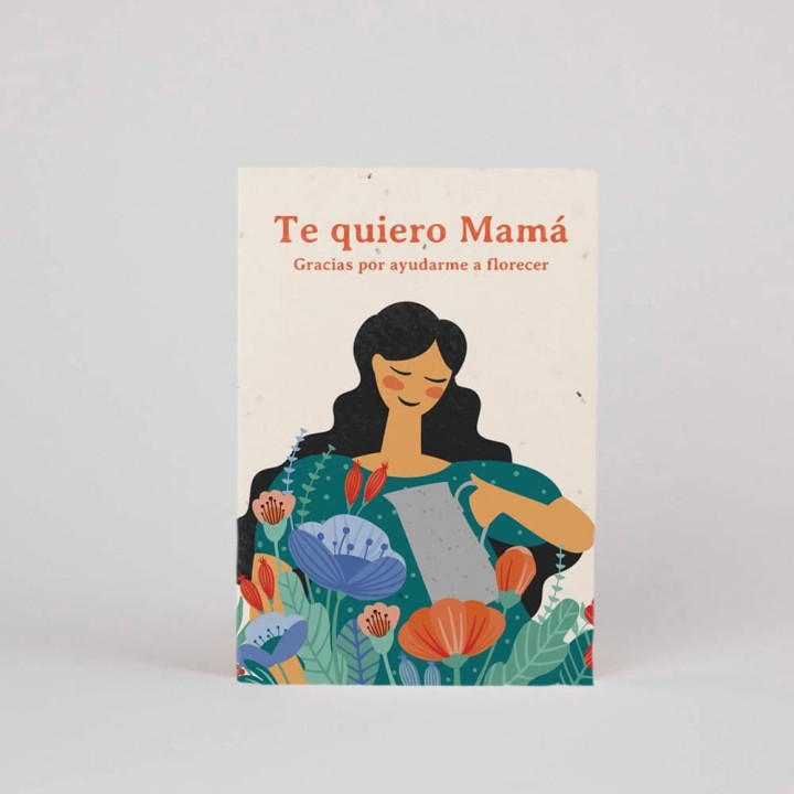 Cartão postal plantável - Te quiero mamá