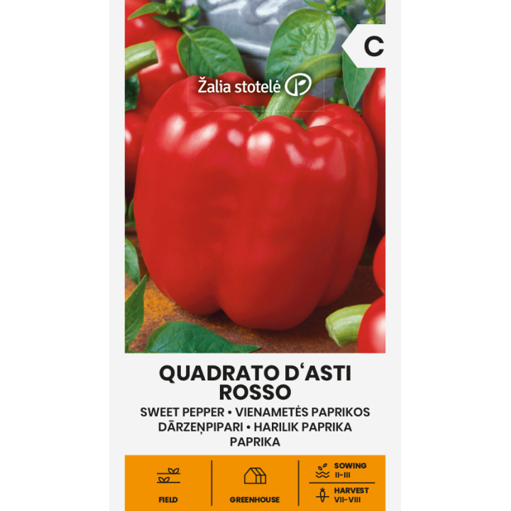 Pimento doce Quadrato d'Asti Rosso - Sementes