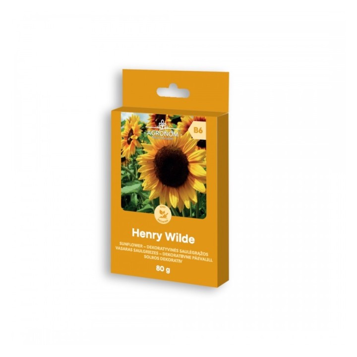 Sementes de Girassol gigante Henry Wilde (Helianthus annuus) de flor grande amarela